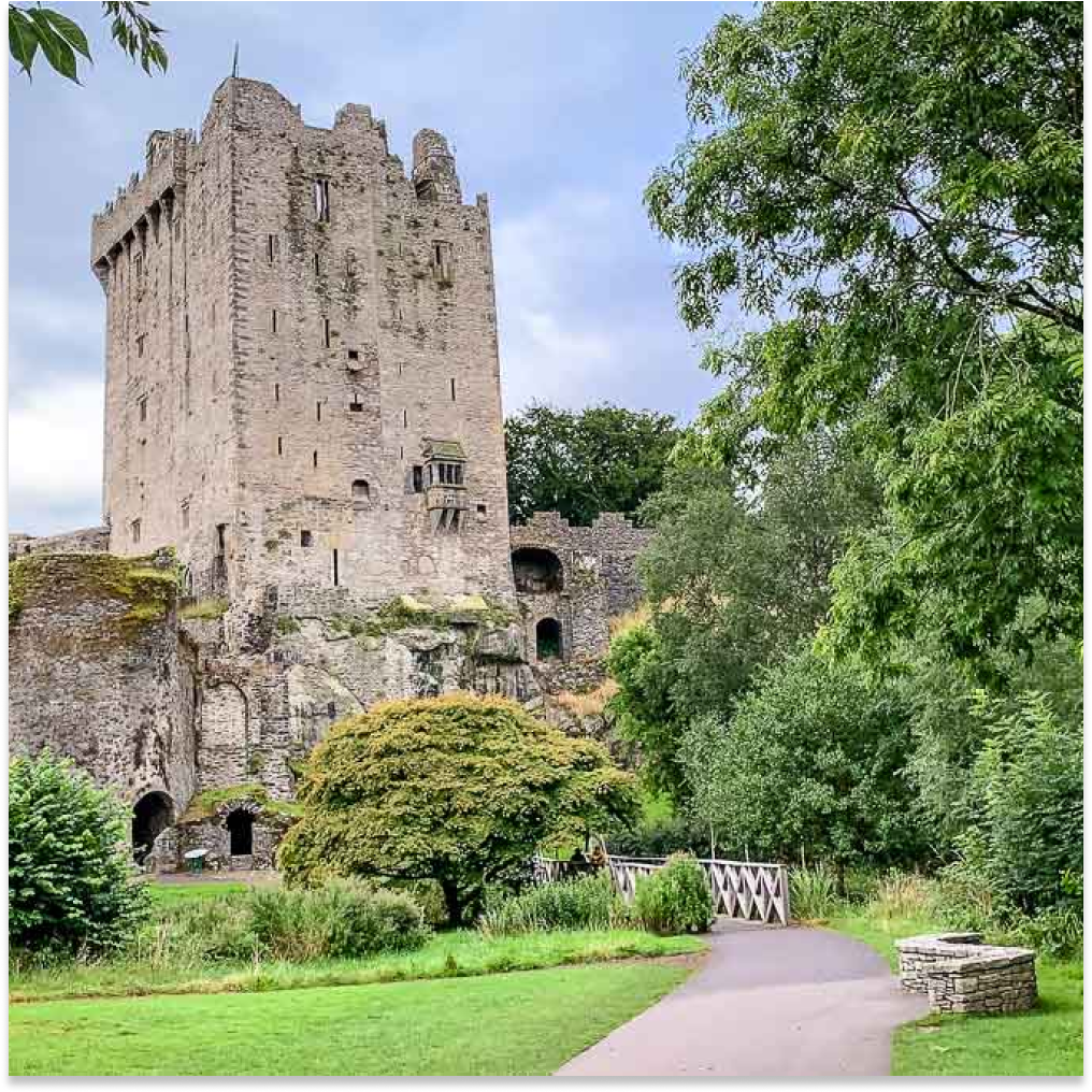 Picture of Blarney Castle from outside the castle gates in Ireland, United Kingdom.