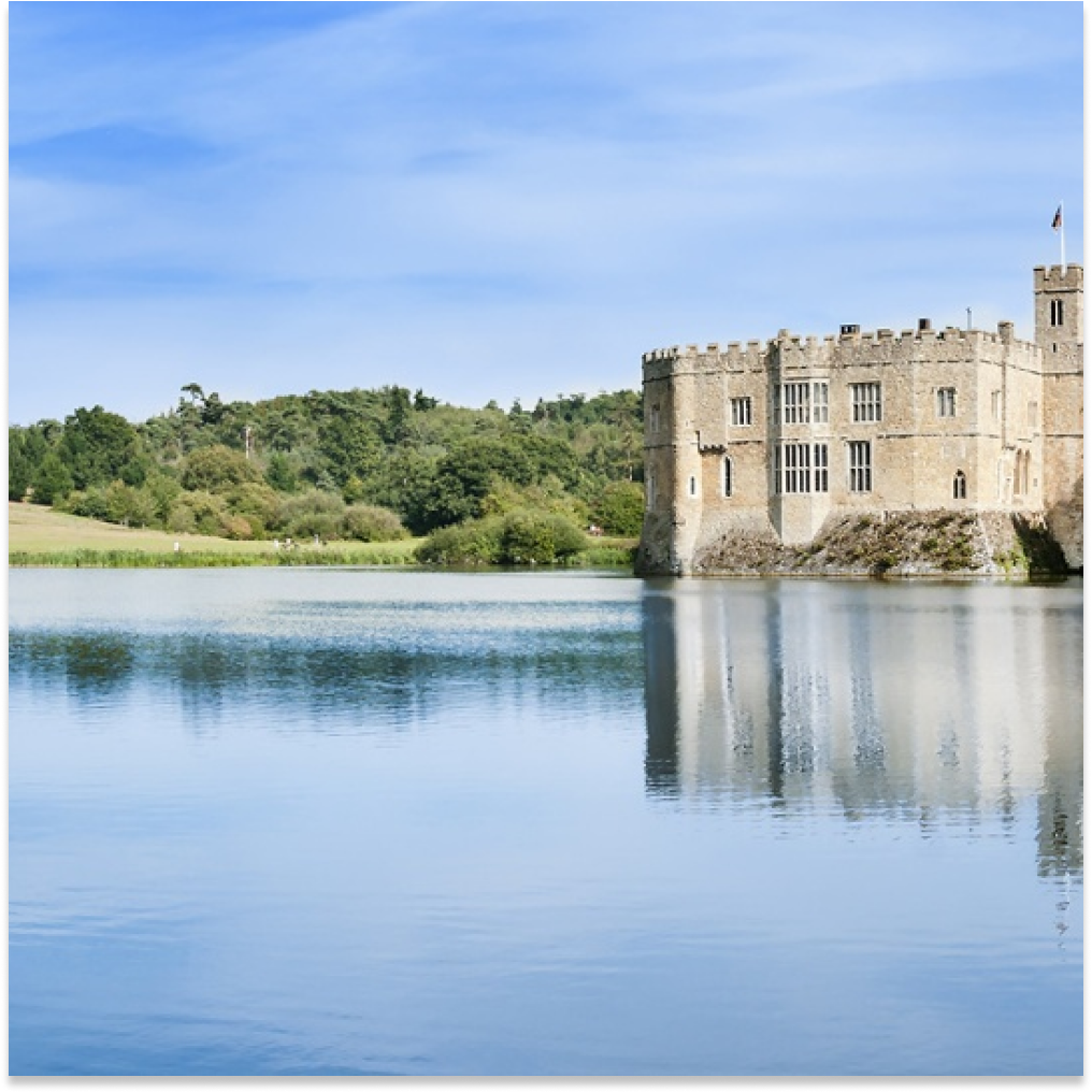 Picture of Leeds Castle from across the water in Kent, United Kingdom.