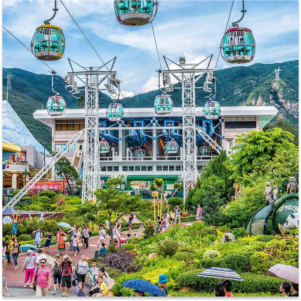 Gondola ride at Ocean Park Hong Kong, China.