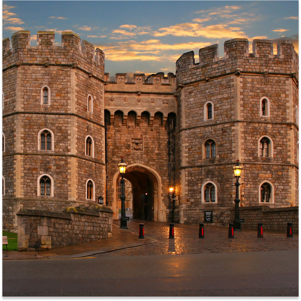 Front facing picture of Windsor Castle in the United Kingdom.